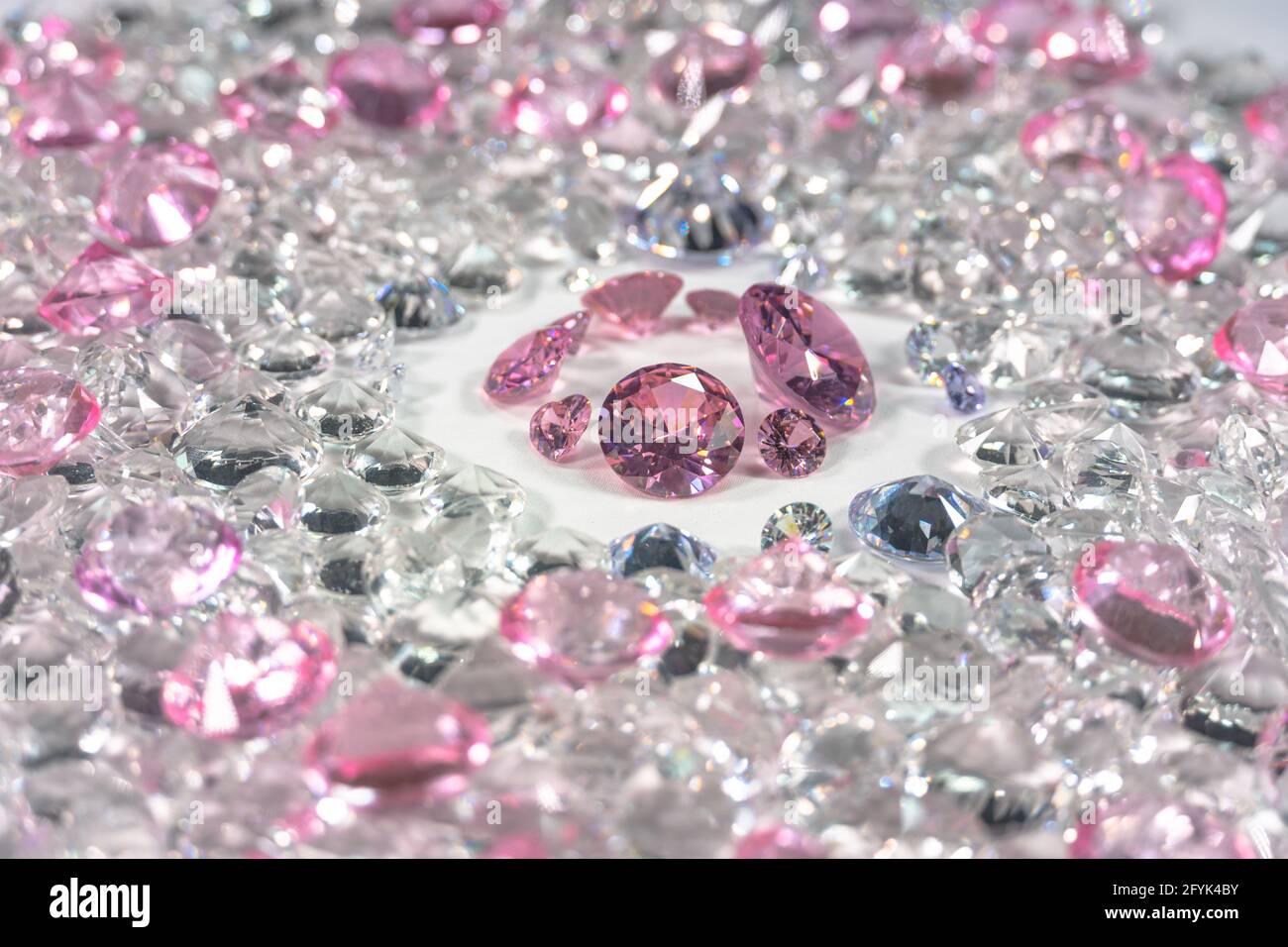 Premium Photo  Pink gems or diamonds white background