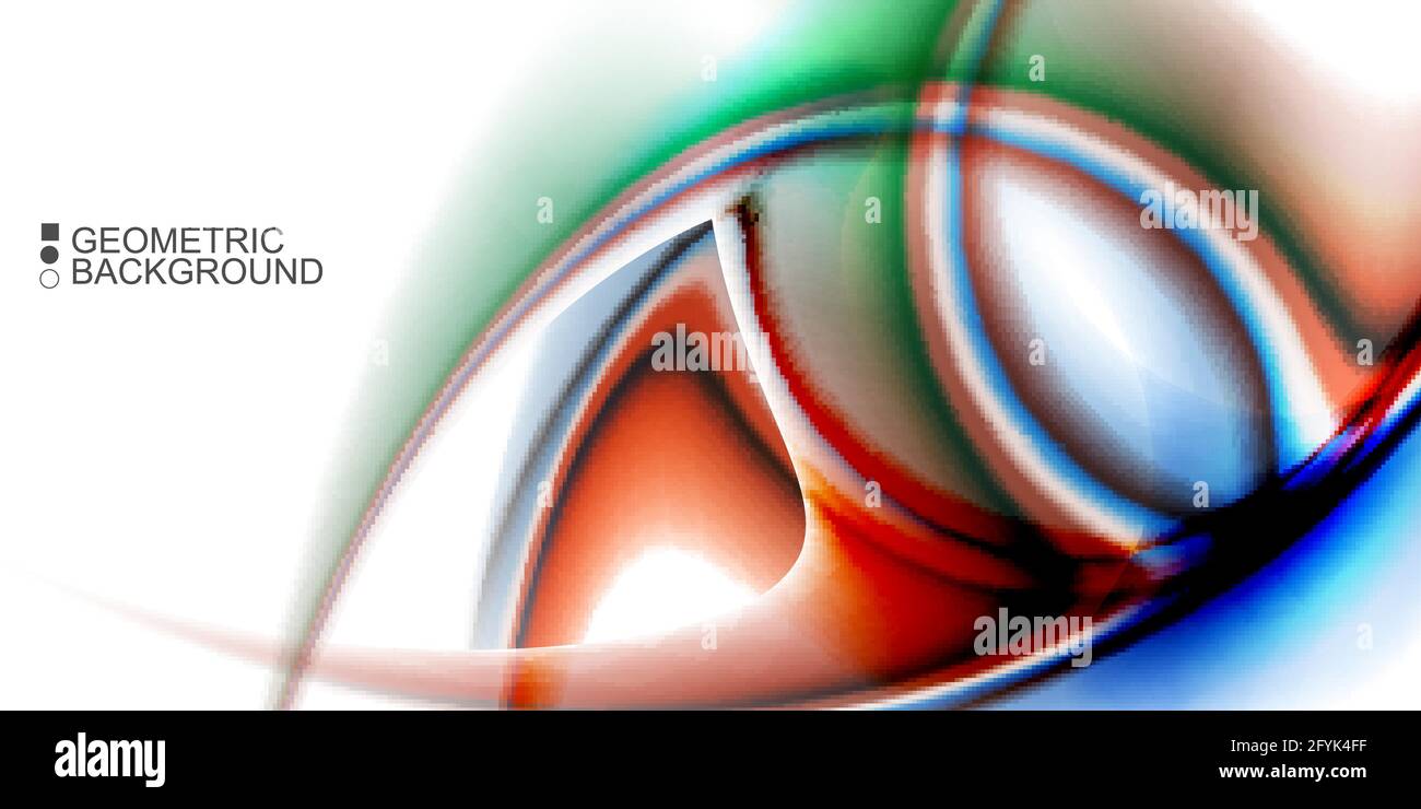 Geometric abstract background with waves in blurred colors Stock Vector