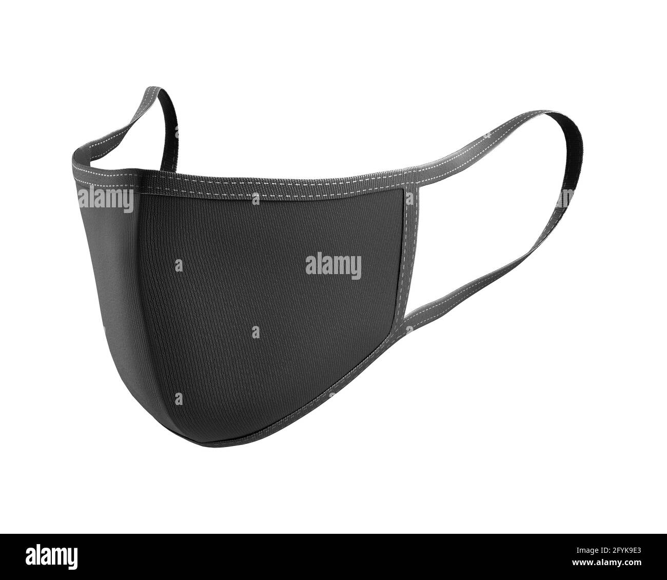 Black Face Mask Mockup, Dark Blank dust mask 3d rendering isolated on
