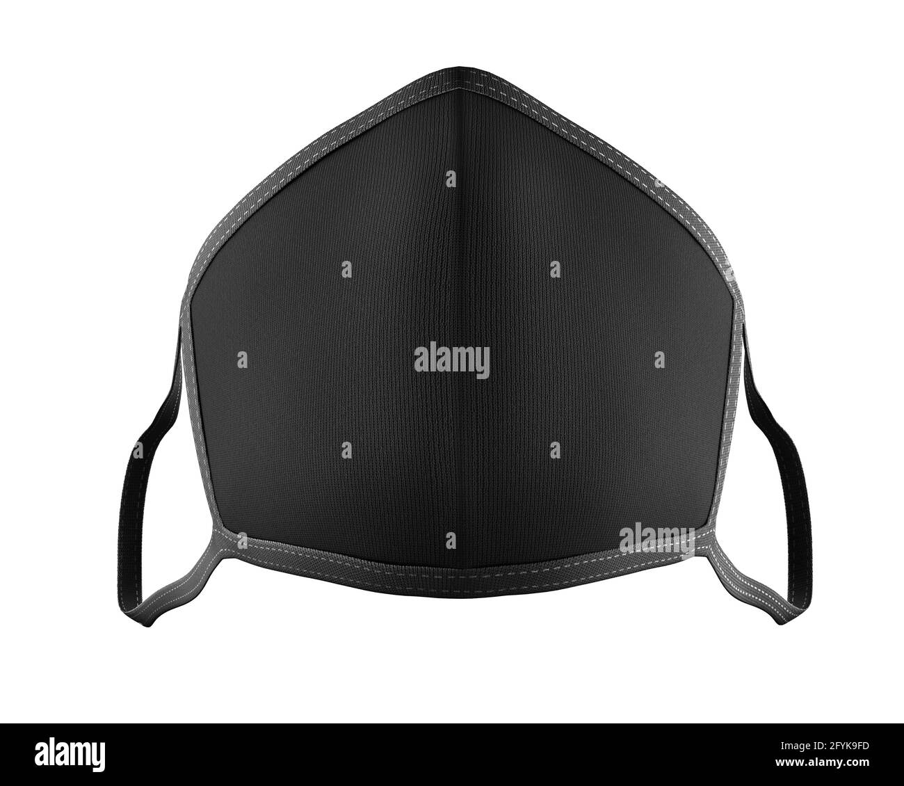 Black Face Mask Mockup, Dark Blank dust mask 3d rendering isolated on