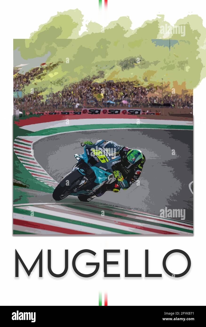 Weekend Poster for Mugello Moto GP Stock Photo