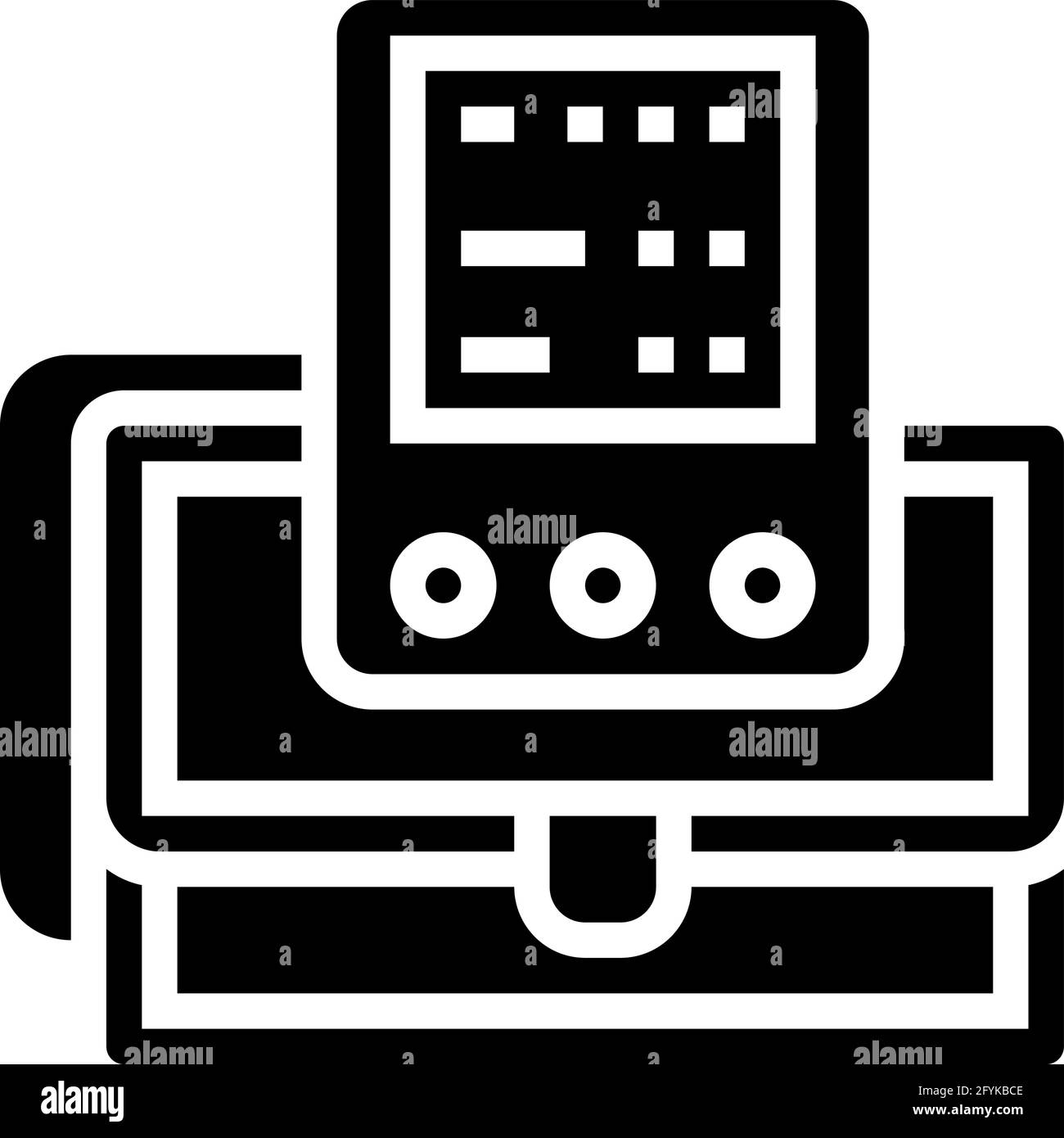 portable cardio device glyph icon vector illustration Stock Vector