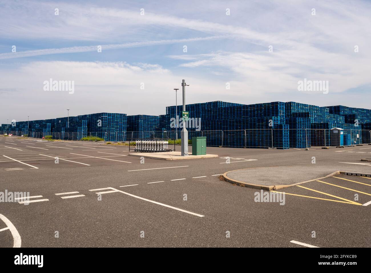 Car park utilised to rent the storage of large numbers of Chep pallets