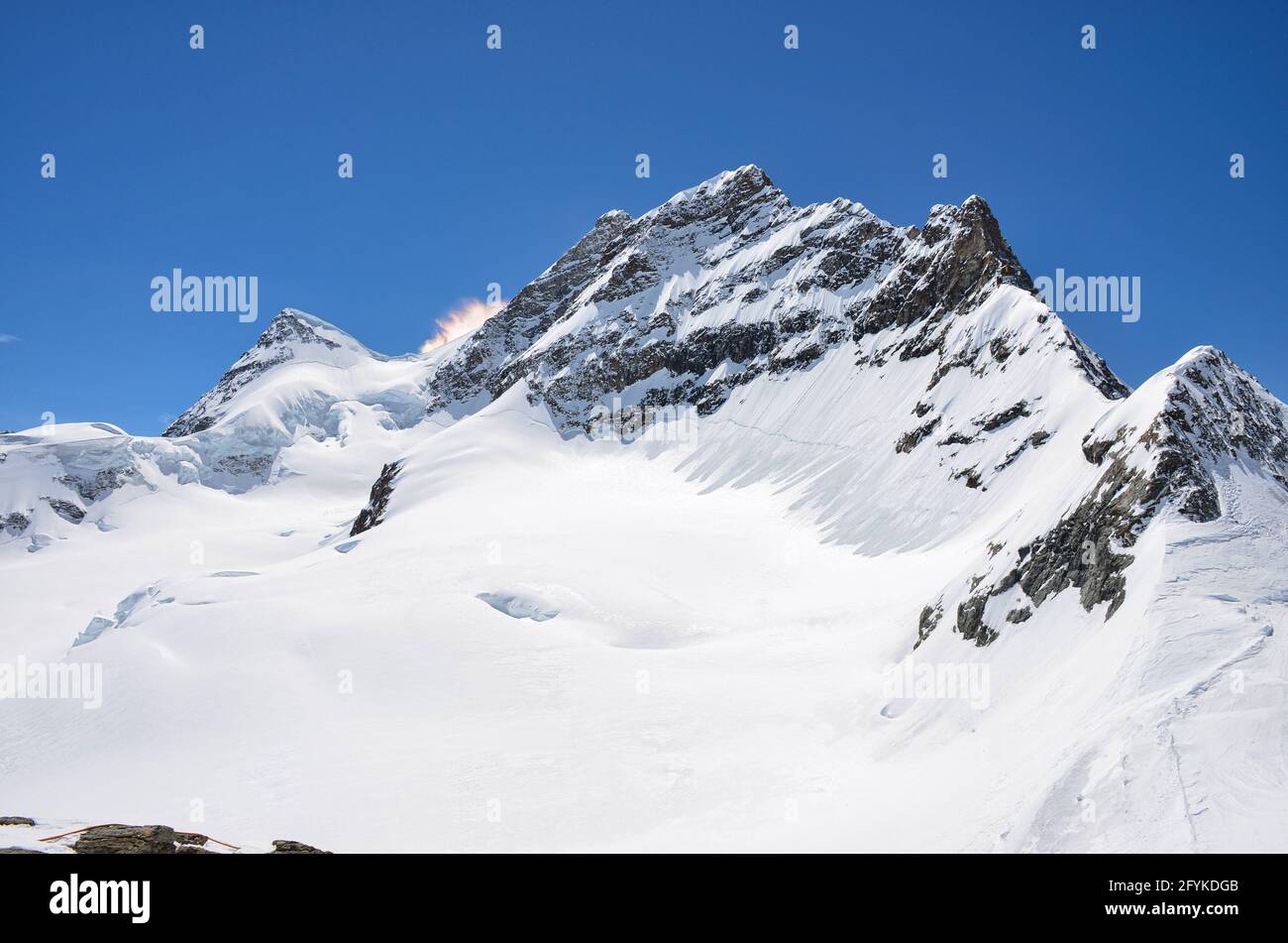 View of the Jungfrau mountain from Jungfraujoch Top of Europe. Wonderful  glacier world above Interlaken in Switzerland Stock Photo - Alamy