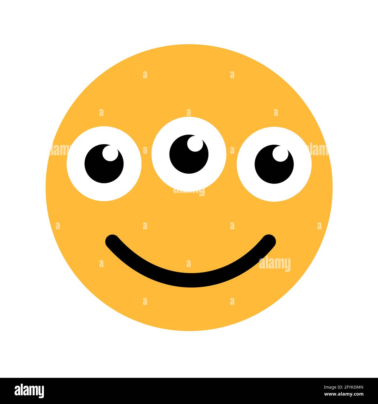 Three eye happy face emoticon Stock Photo - Alamy