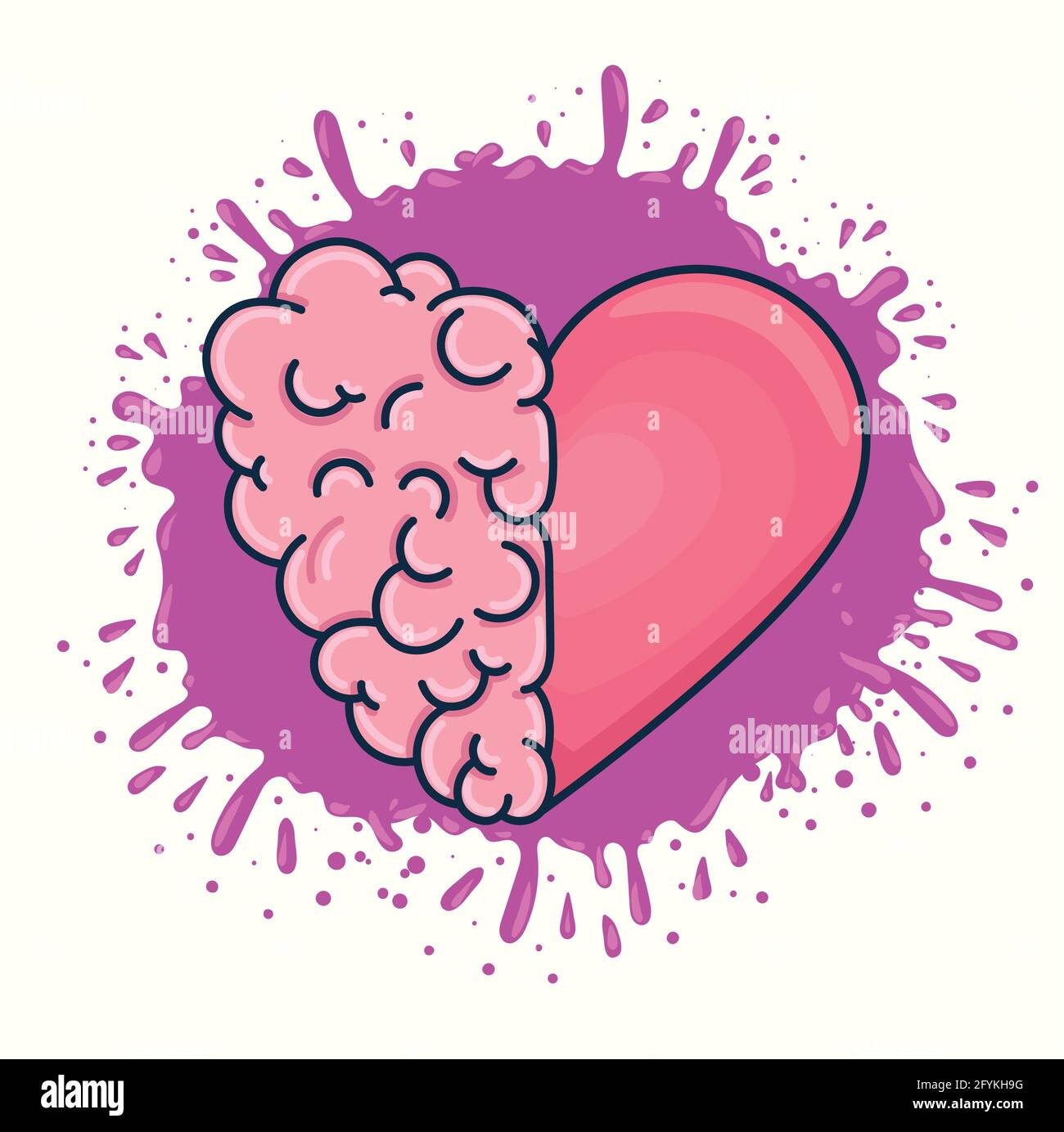 brain and heart design Stock Vector