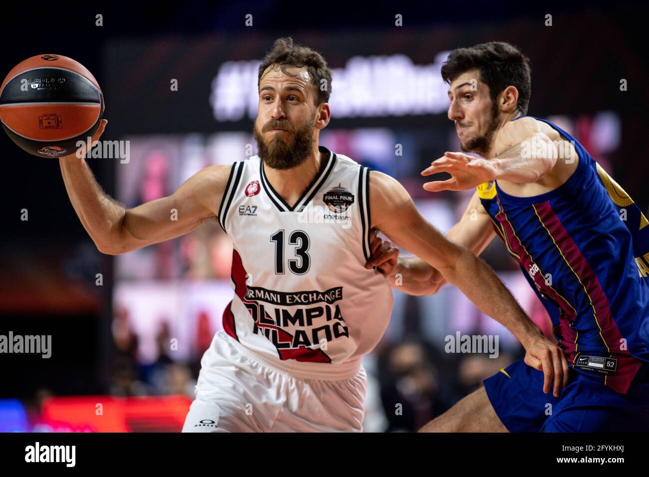 Cologne, Germany. 28th May, 2021. Basketball: Euroleague, FC Barcelona -  Olimpia Milan, Final Four, Semifinals. Milan's Sergio