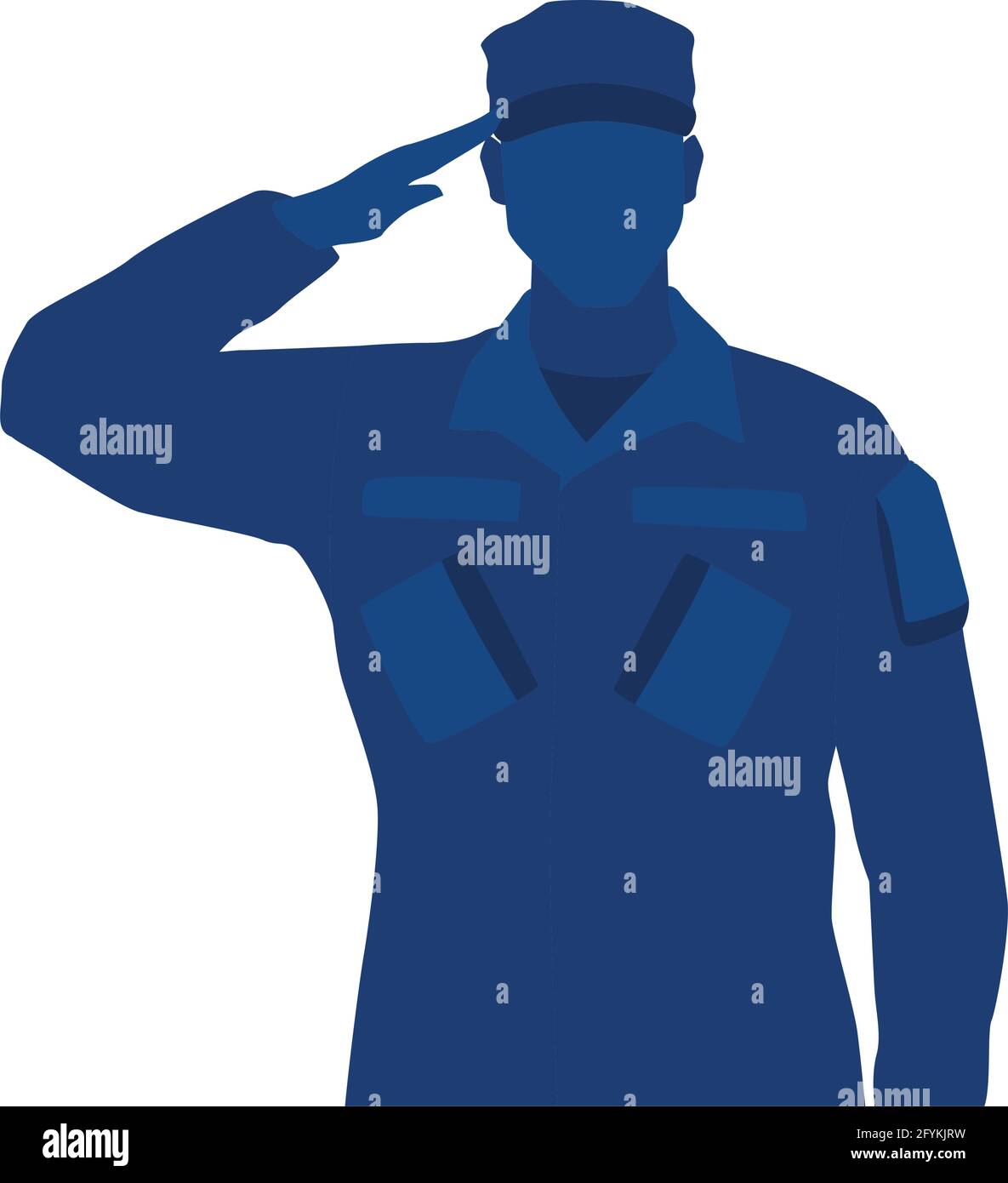 Silhouette of a US army man Stock Vector