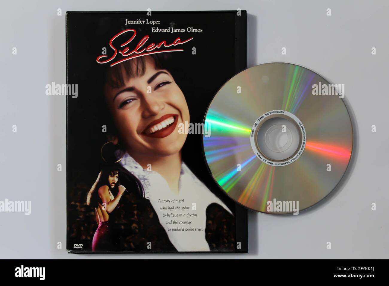 Selena is an American biographical musical drama film by Gregory Nava. It is about the life & career of Tejano musician Selena Quintanilla-Perez DVD Stock Photo