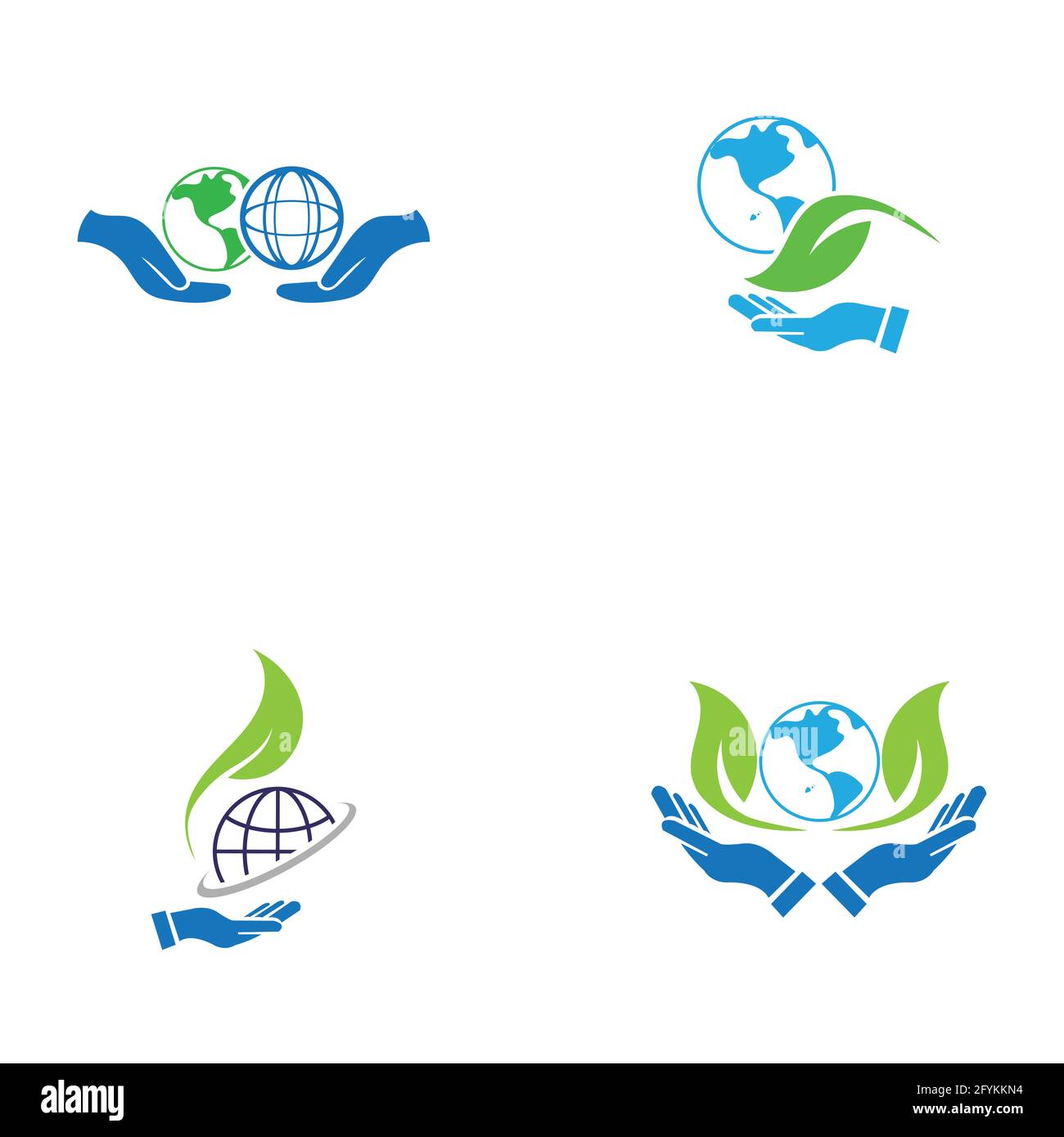 creative happy earth day logo set illustration design template Stock Vector