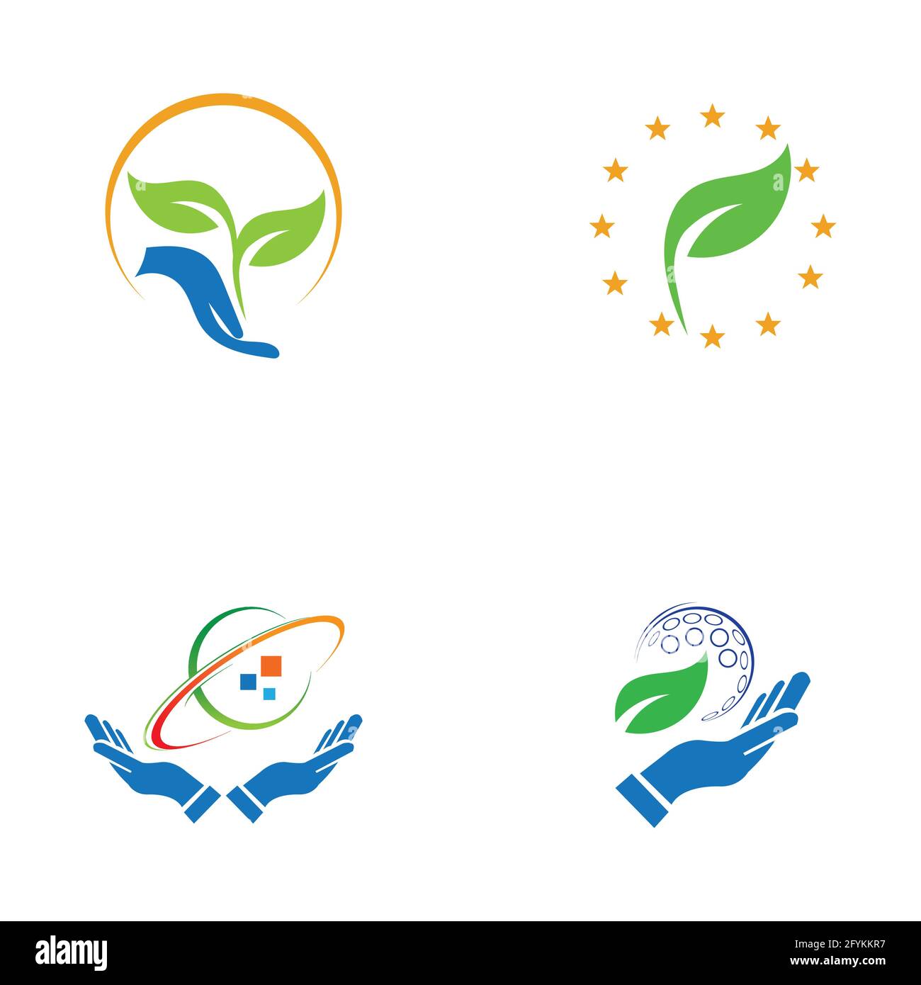 creative happy earth day logo set  illustration design template Stock Vector