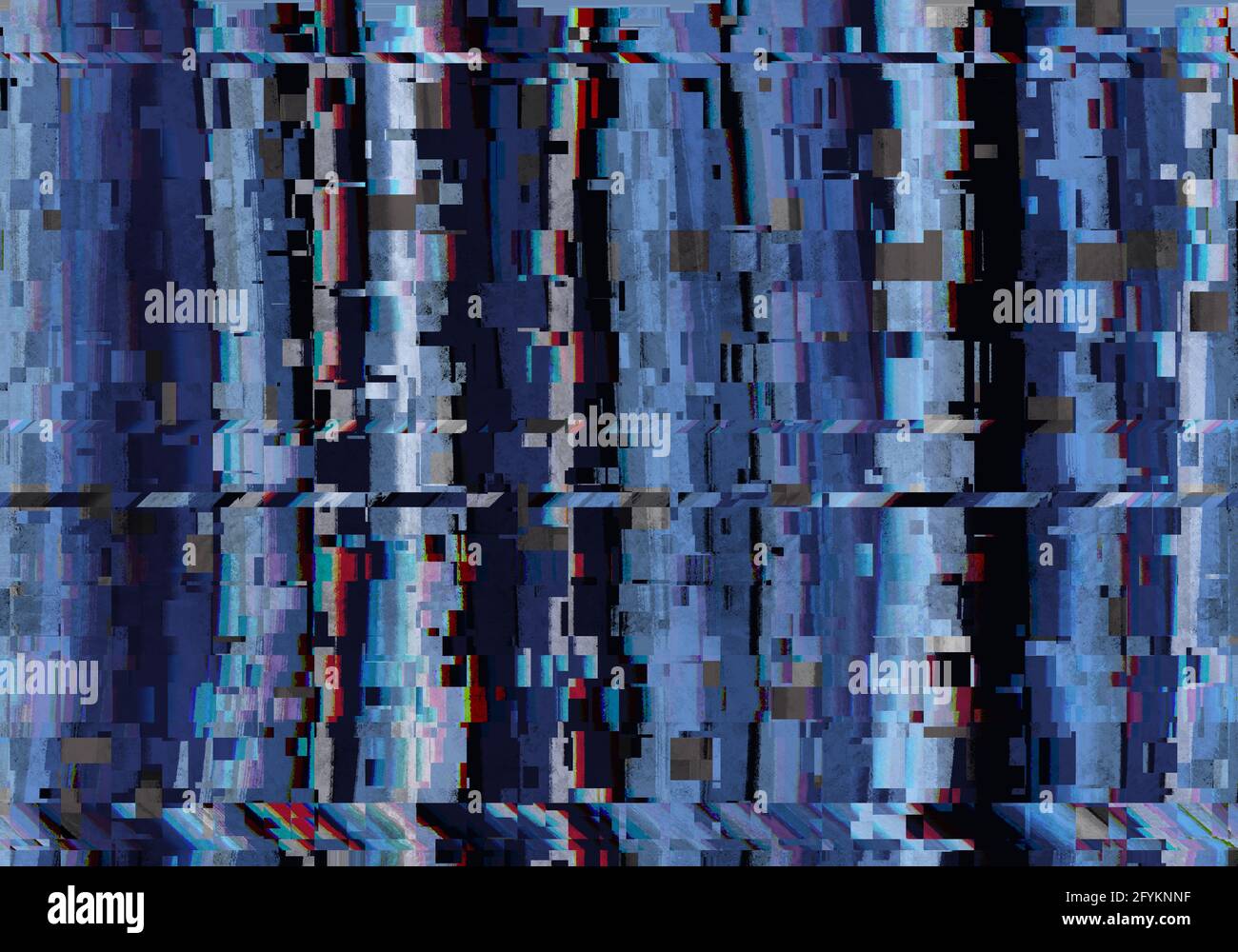 Glitch background. Computer screen error. Digital pixel noise abstract design. Photo glitch. Television signal fail. Data decay. Technical problem gr Stock Photo