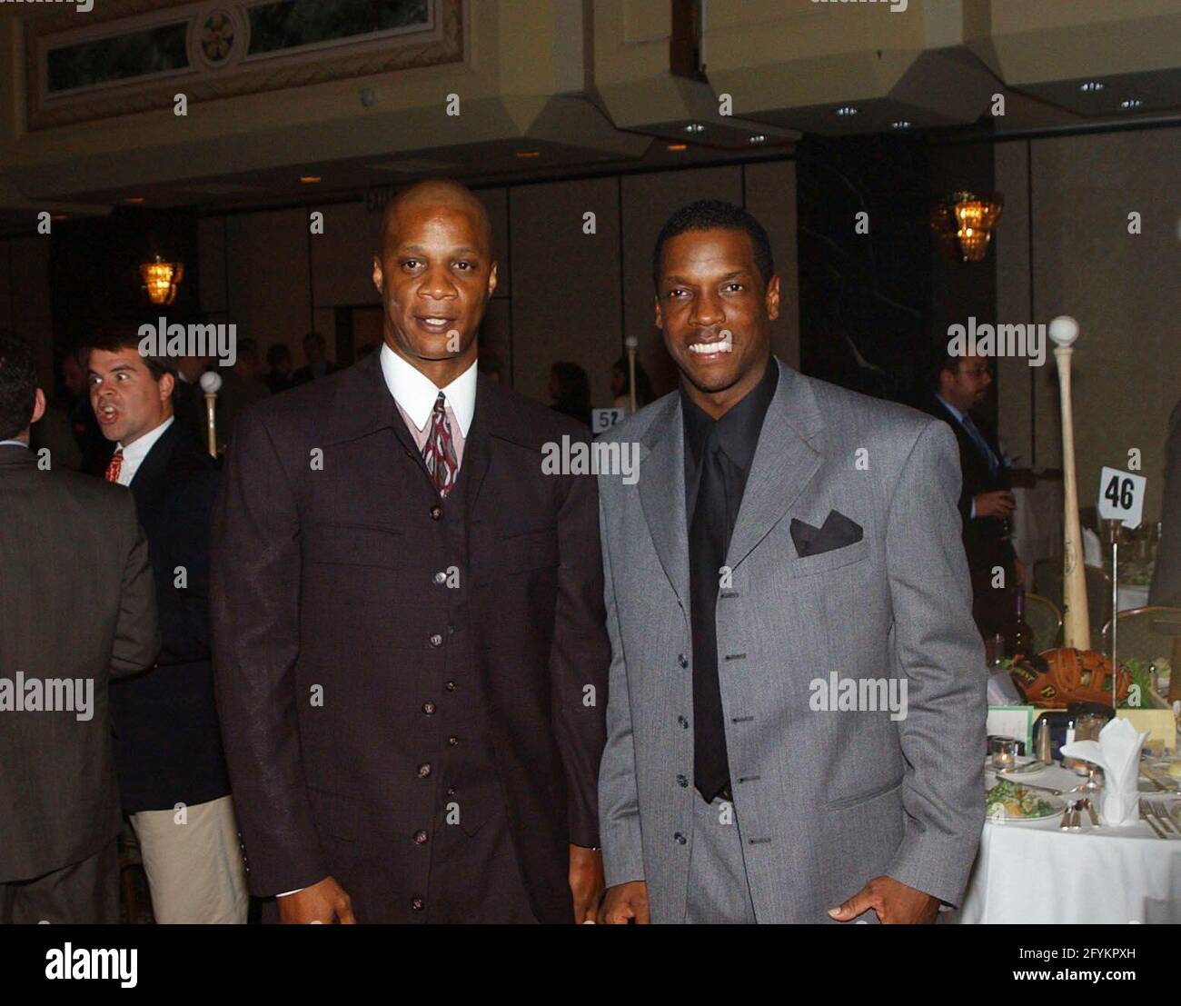 Manhattan, NY, USA. 28th May, 2021. Former Met Baselball player's Darryl  Strawberry, on left, and Dwight Gooden, shown here at Keith Hernandez's  Field of Dream Benefit at The NY Hilton. Credit: C.