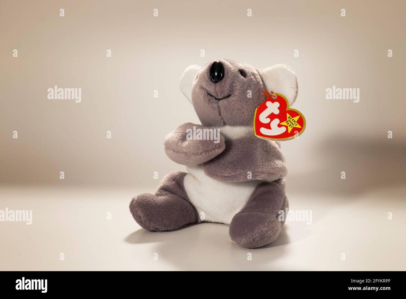 Photo of Beanie Baby named Mel. Style 4162. Date of birth Jan 15,1996. Stock Photo