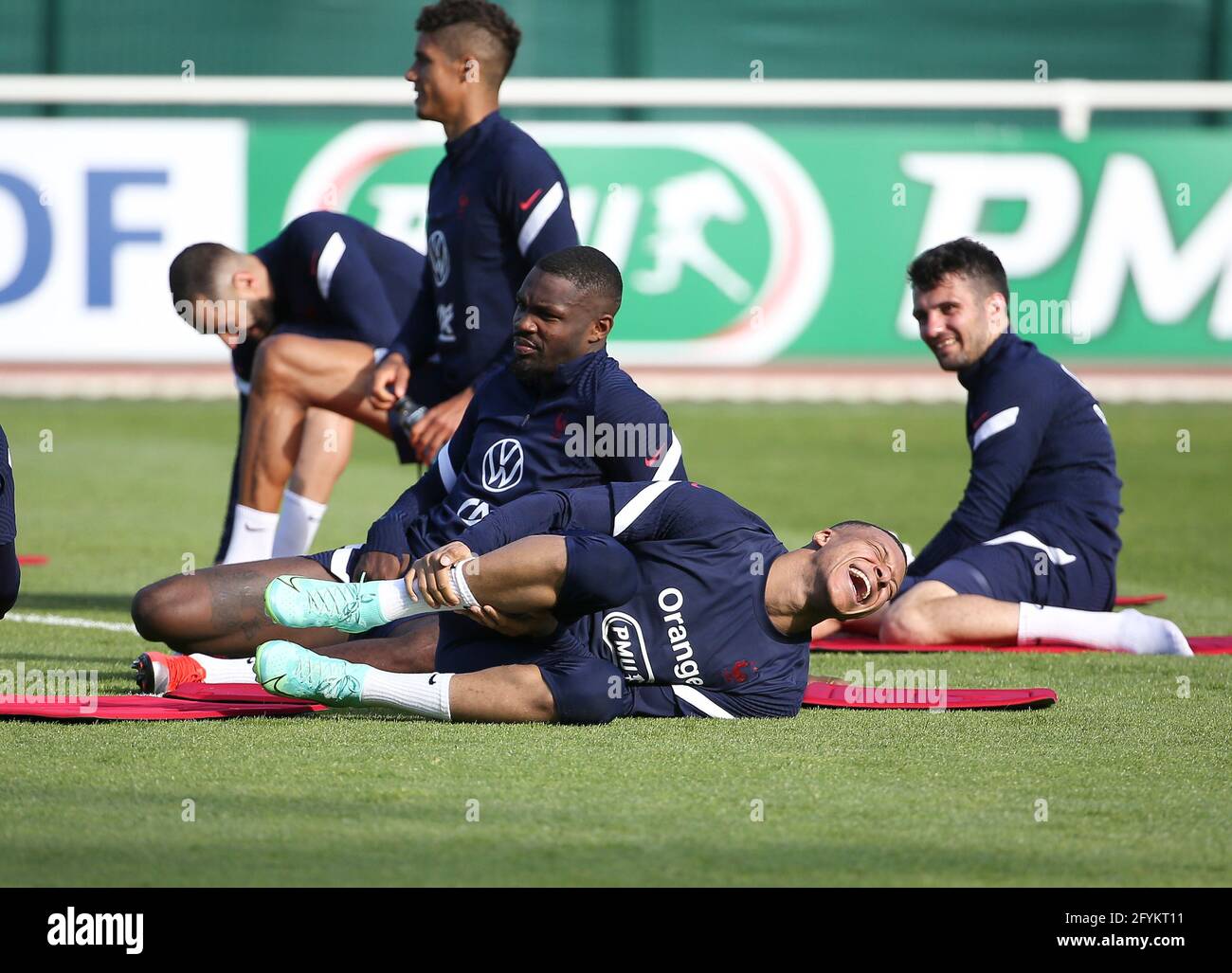 Kylian Mbappe Marcus Thuram Of France During The Training Session Of The French Team In Preparation Of The Uefa Euro At Cnf Clairefontaine French Football National Center On May 28 21