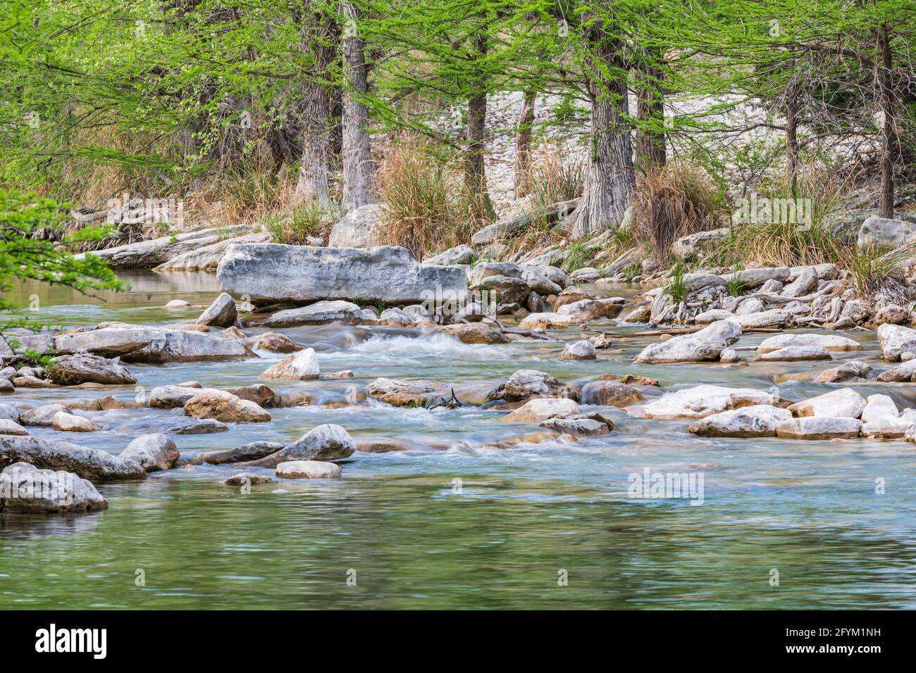 Concan, Texas, USA. The Frio River in the Texas hill country Stock