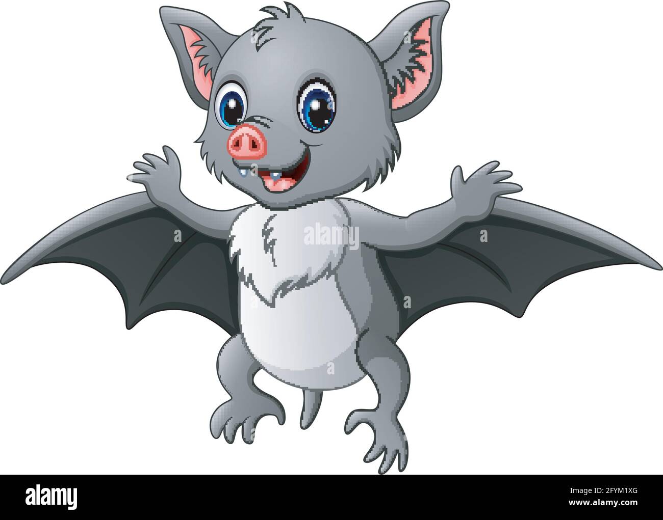 Cute cartoon bat flying illustration Stock Vector Image & Art Alamy