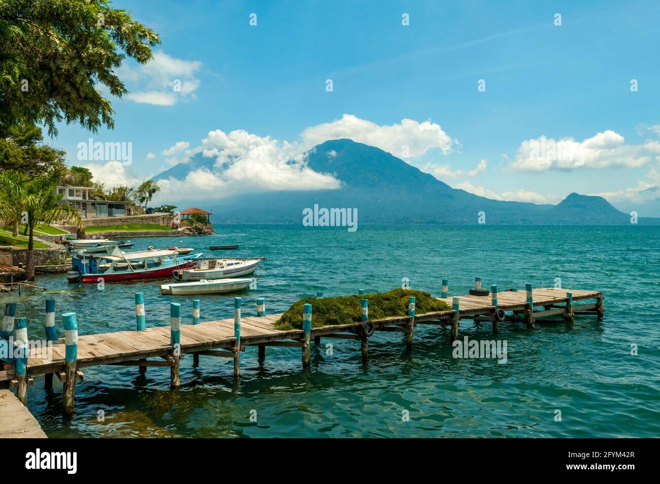 Lake Atitlan from San Antonio Palopo, Guatemala Stock Photo