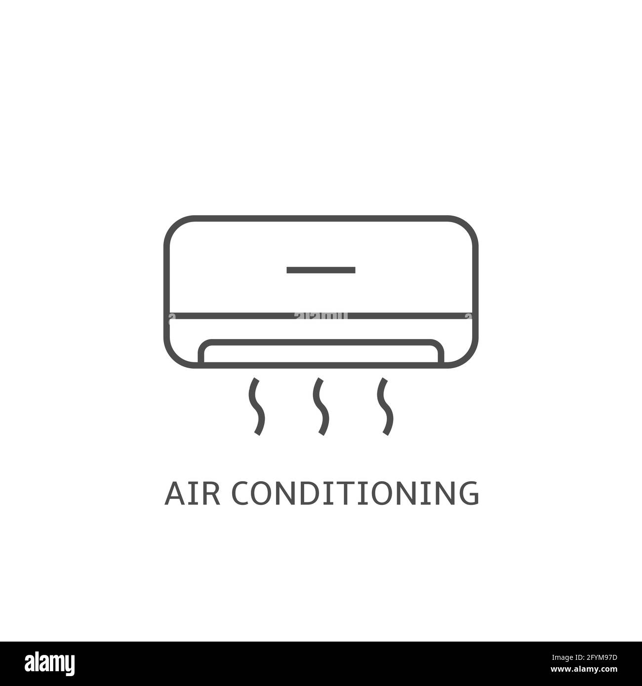 Air Conditioner Outline Icon. AC Line Art Logo. Vector Illustration