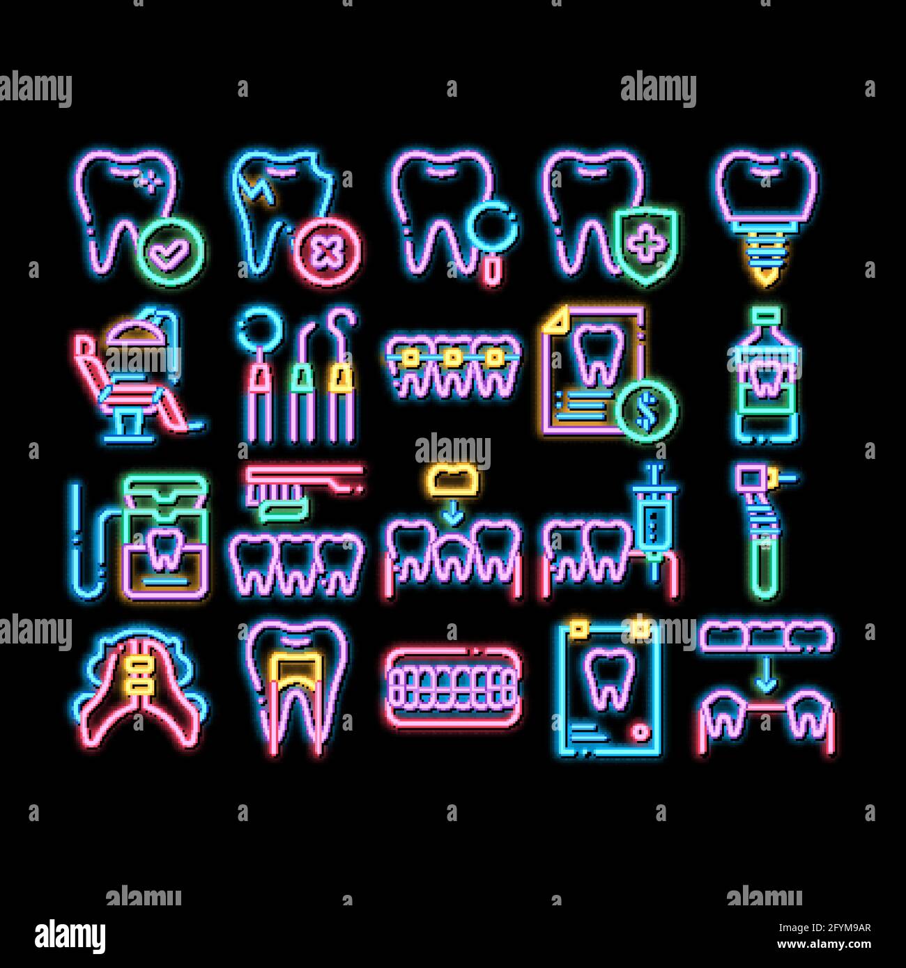 Stomatology Vector neon glow icon illustration Stock Vector Image & Art ...