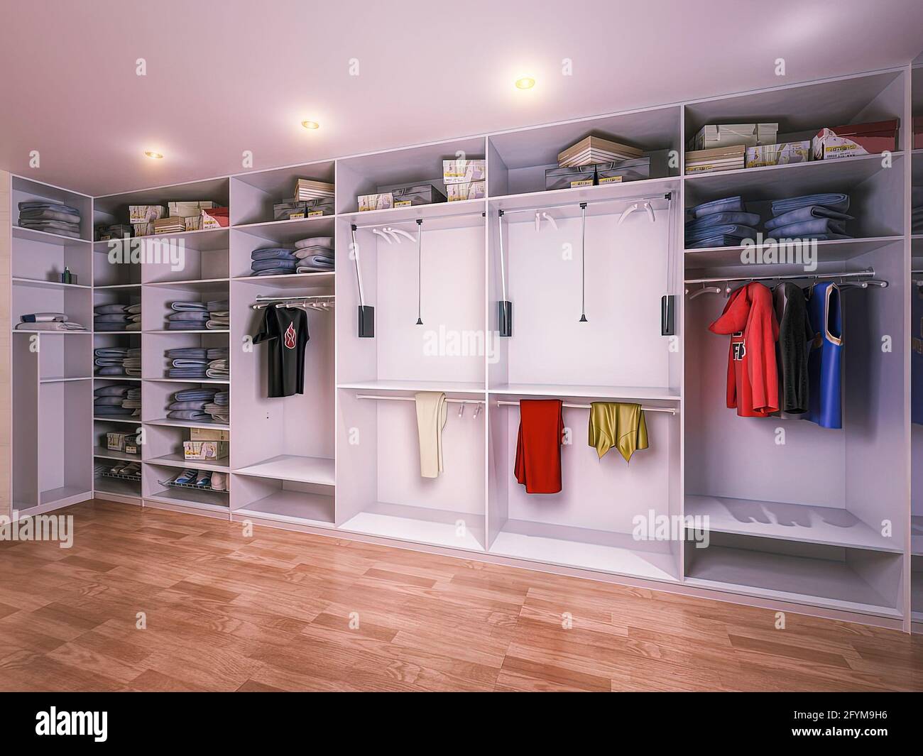 3D illustration of a dressing room in a private house. Interior design of a  wardrobe in a modern style. Design concept for presentation Stock Photo -  Alamy