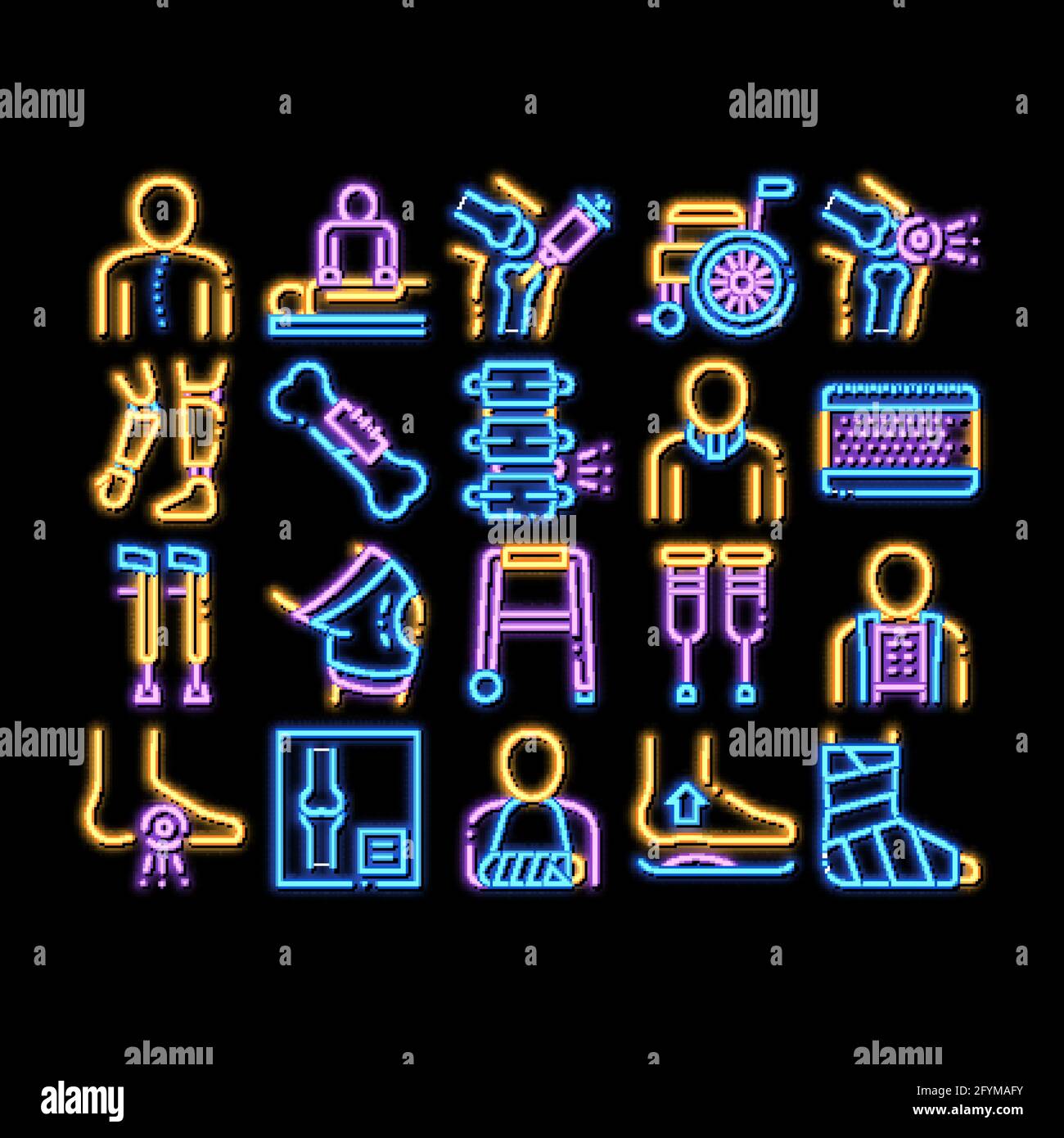 Orthopedic neon glow icon illustration Stock Vector Image & Art - Alamy