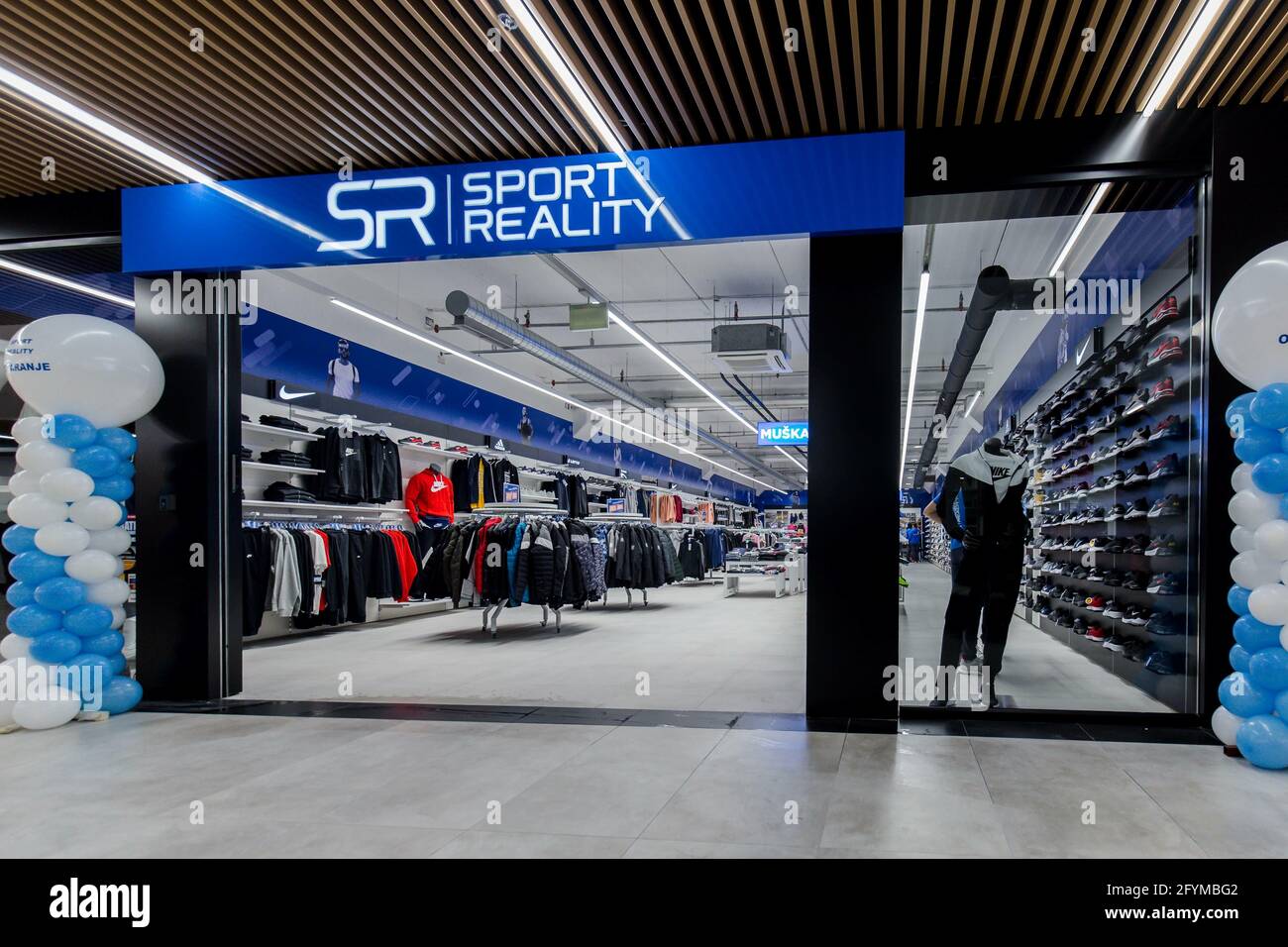 TUZLA, BOSNIA AND HERZEGOVINA - Nov 16, 2019: Shot of sport clothing store  in shopping centre Stock Photo - Alamy