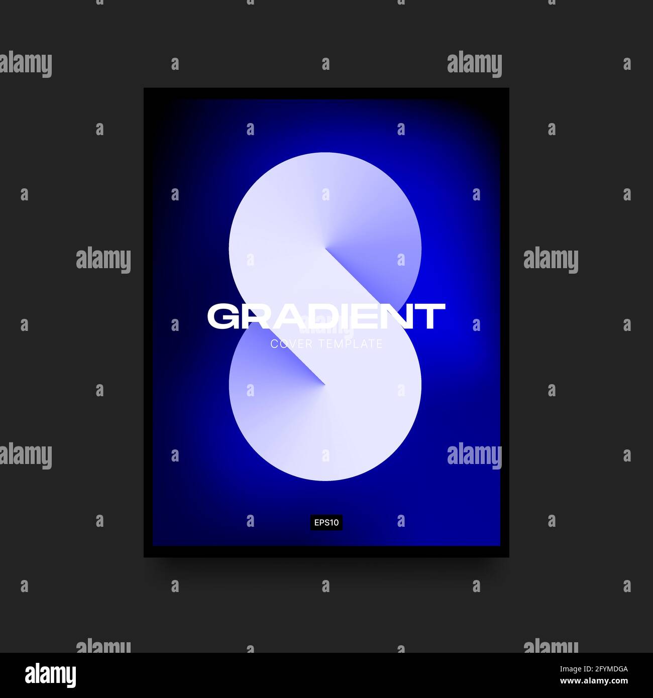 Bright Blue Vertical Cover. Gradient Template with Infinity Symbol. Vector illustration Stock Vector