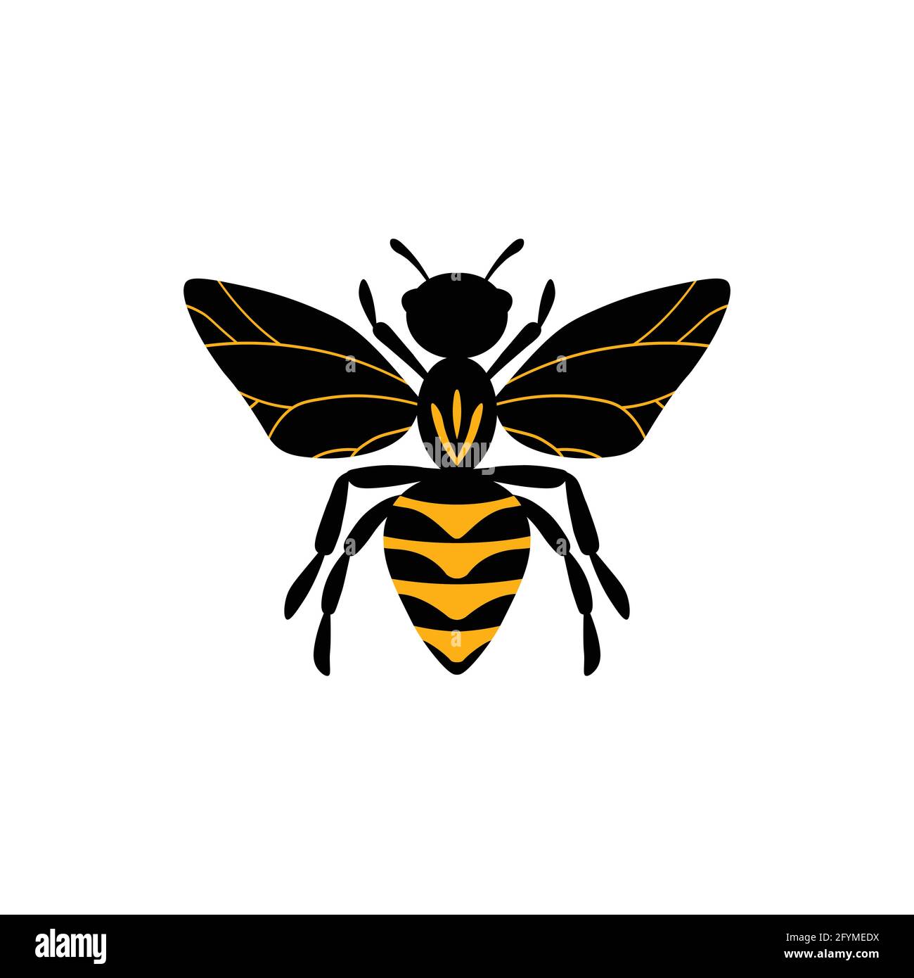 Cartoon bee mascot. A small bees flies. Wasp collection. Vector ...