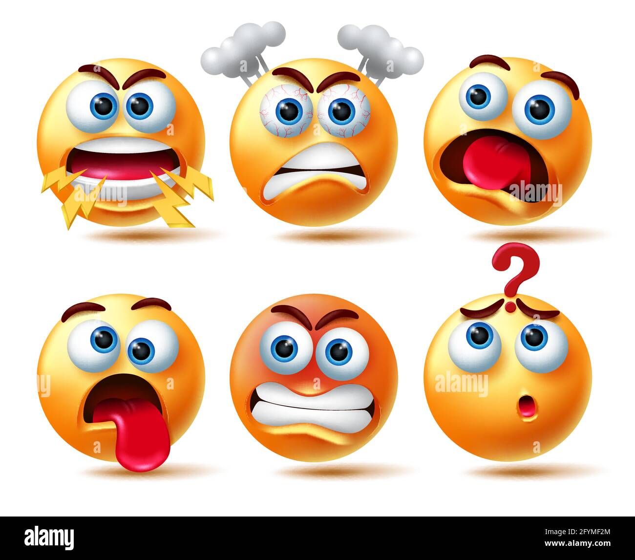 3d Emoji Face Vector Art PNG, Emoji Feeling Faces Vector