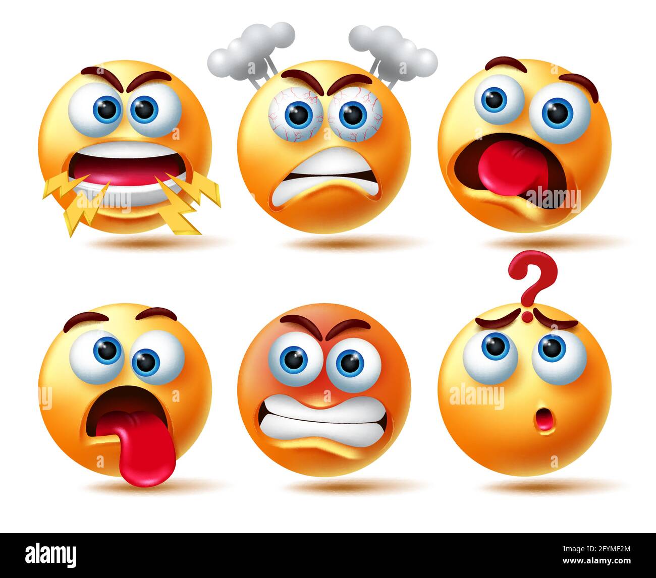 Scared emoji face character Royalty Free Vector Image