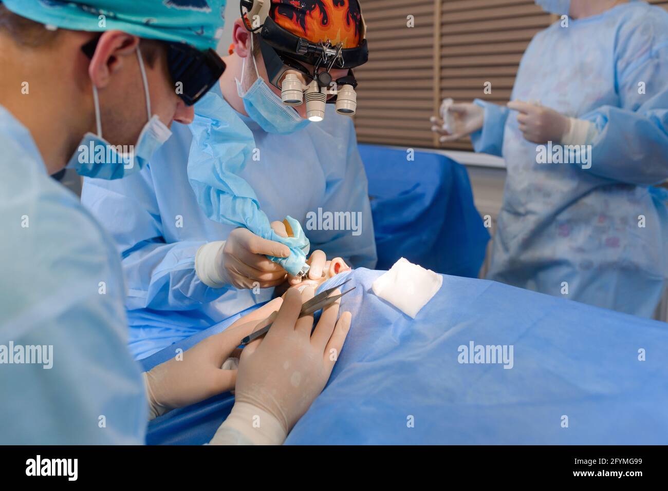 Laser Blepharoplasty, plastic surgery operation for correcting defects