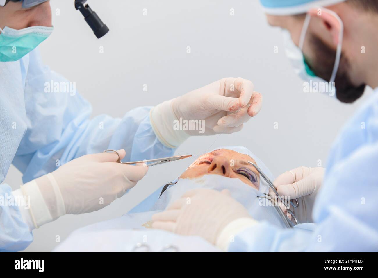 Blepharoplasty, plastic surgery operation for correcting defects