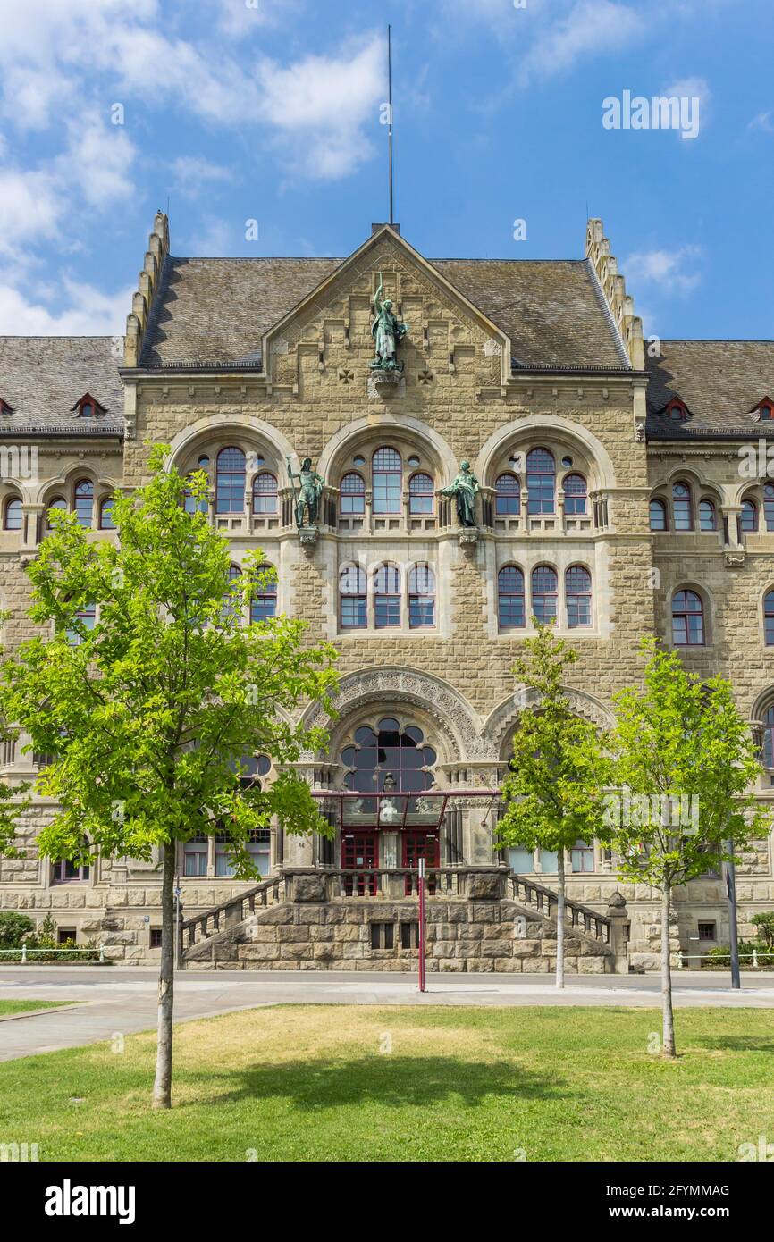 Front facade of the Oberlandesgericht building in Koblenz, Germany