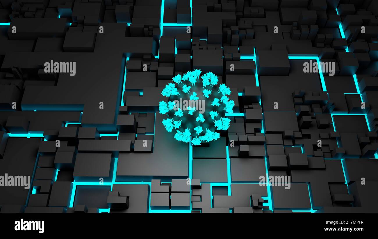 AI virus research, conceptual illustration Stock Photo