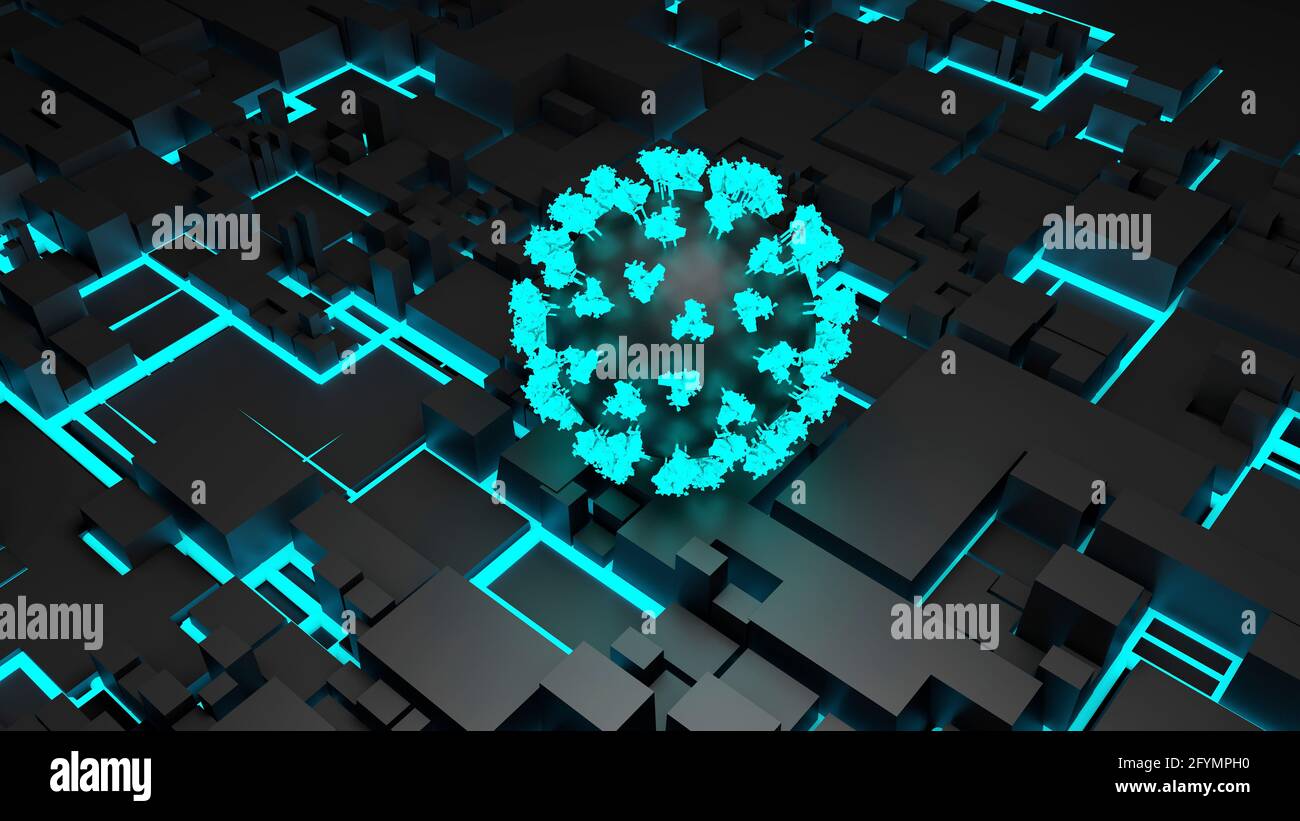 AI virus research, conceptual illustration Stock Photo