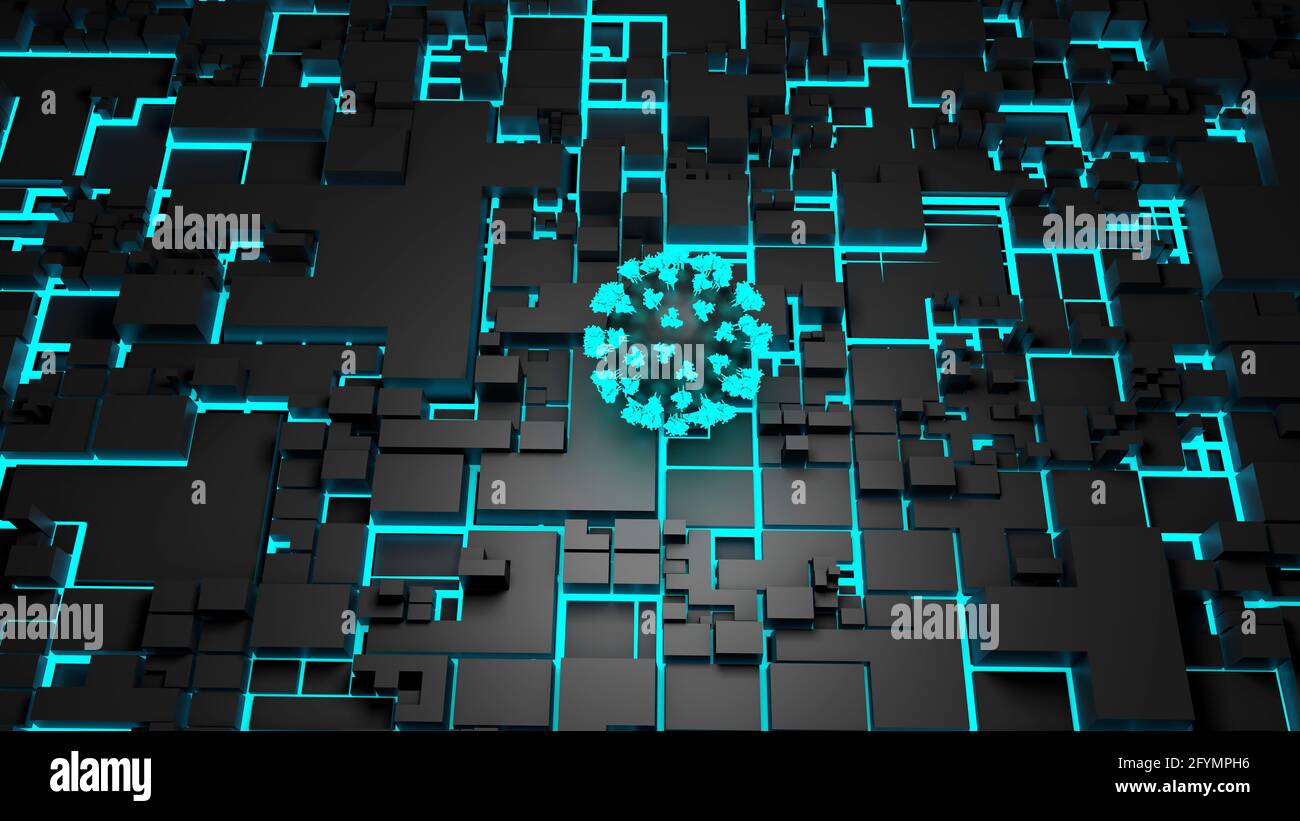 AI virus research, conceptual illustration Stock Photo