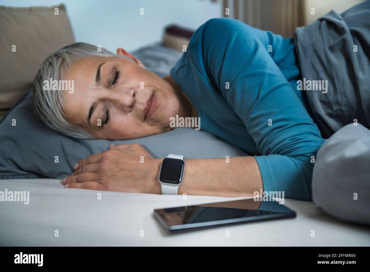 Sleep tracking apps, conceptual image Stock Photo