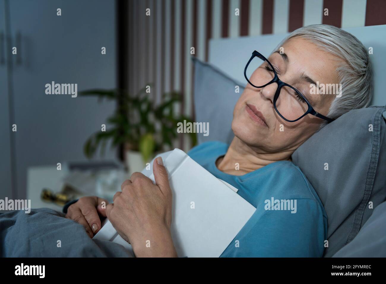 Falling asleep while reading stock photo alamy