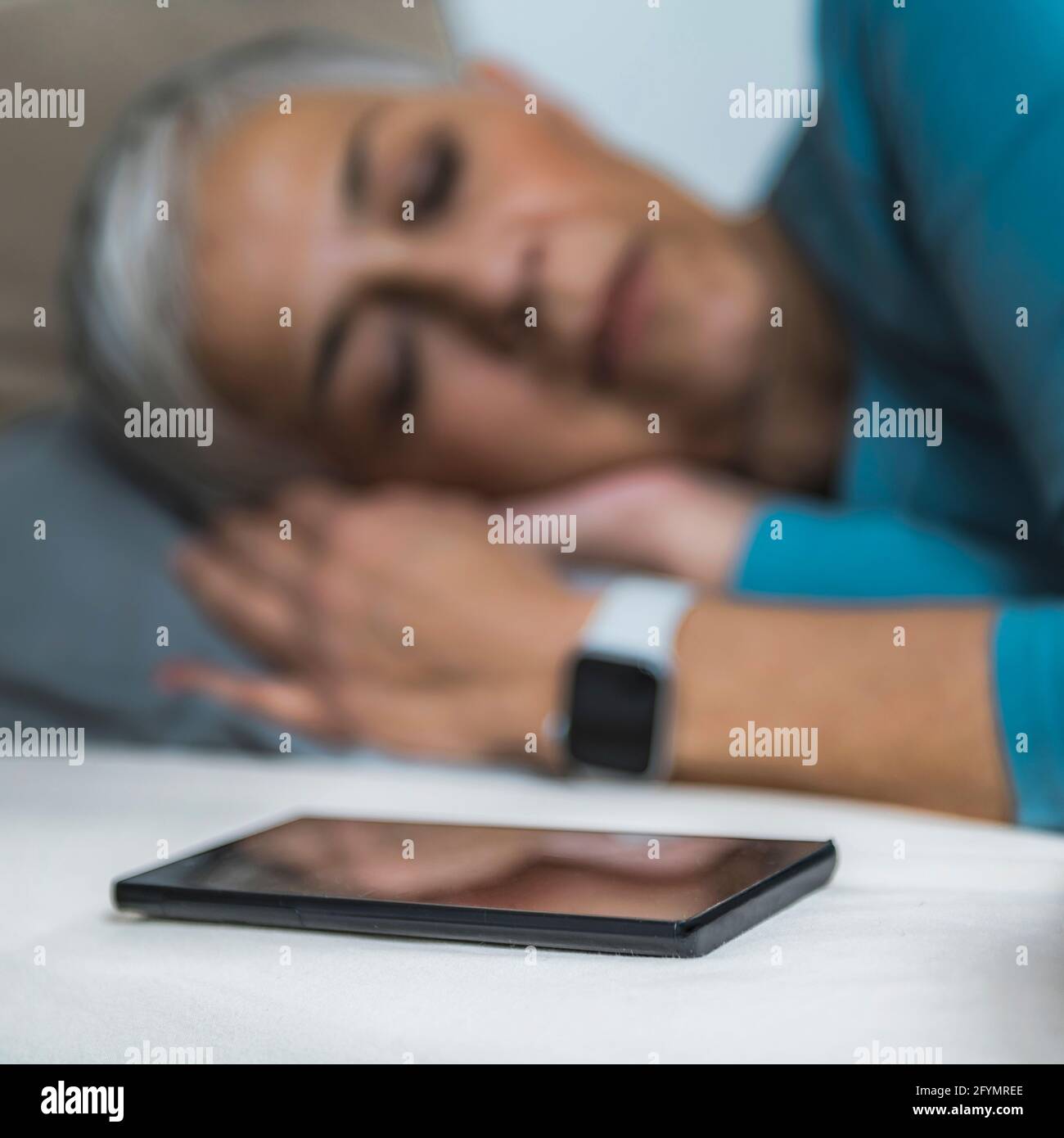 Sleep tracking apps, conceptual image Stock Photo