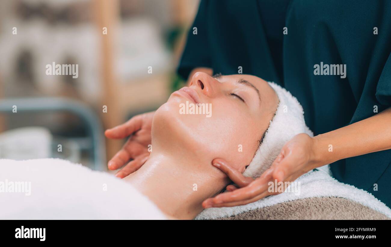 Face lifting massage Stock Photo Alamy