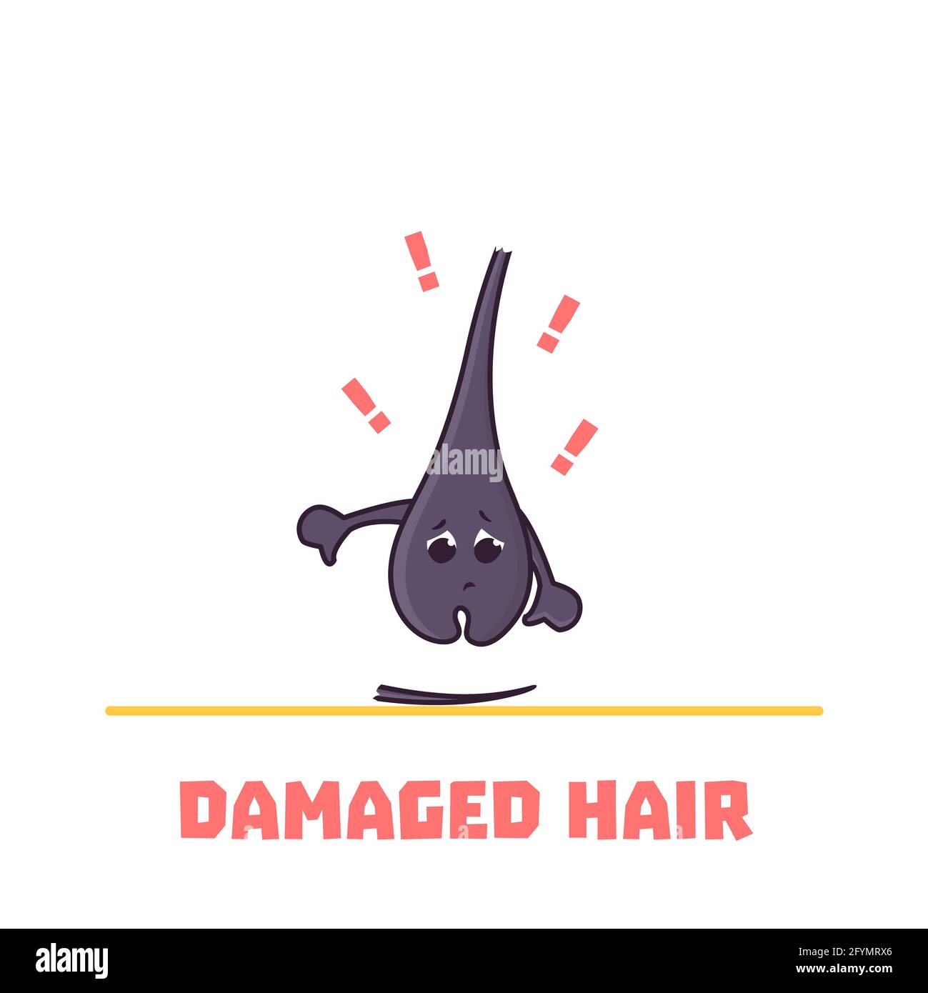 Damaged hair, conceptual illustration Stock Photo