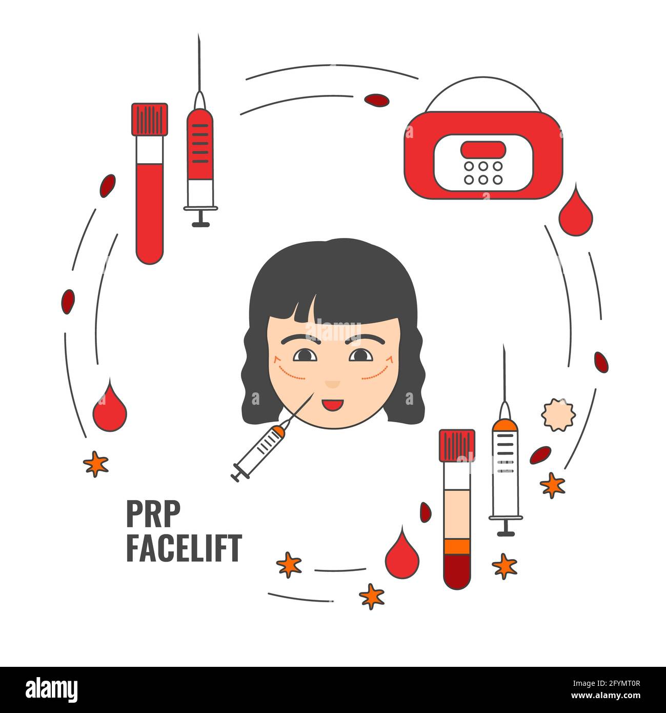 PRP for face rejuvenation, illustration Stock Photo