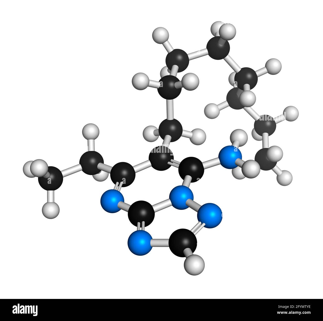 Ametoctradin fungicide molecule, illustration Stock Photo