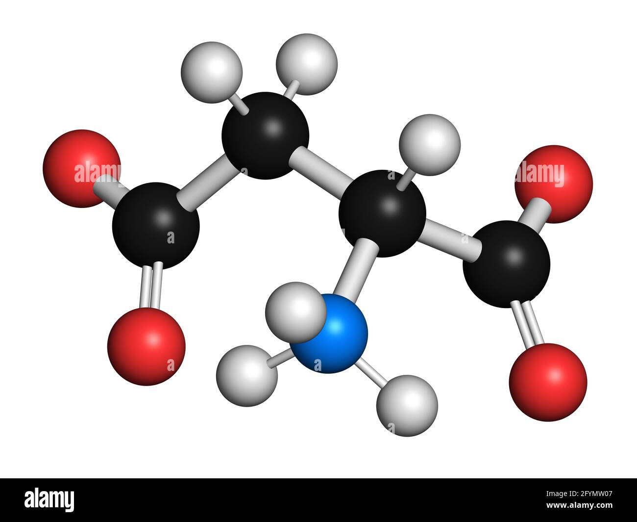 D-aspartic acid amino acid molecule, illustration Stock Photo