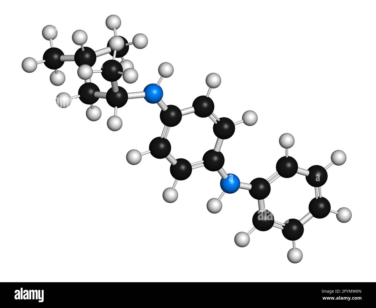 6PPD rubber additive molecule, illustration Stock Photo - Alamy