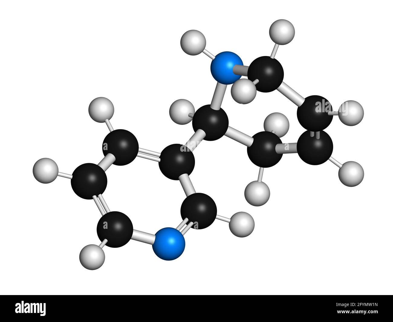 Anatabine alkaloid molecule, illustration Stock Photo