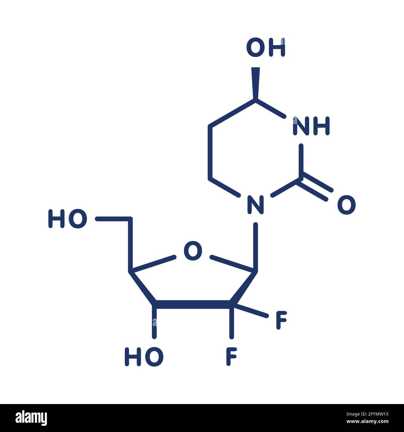 Cedazuridine drug molecule, illustration Stock Photo
