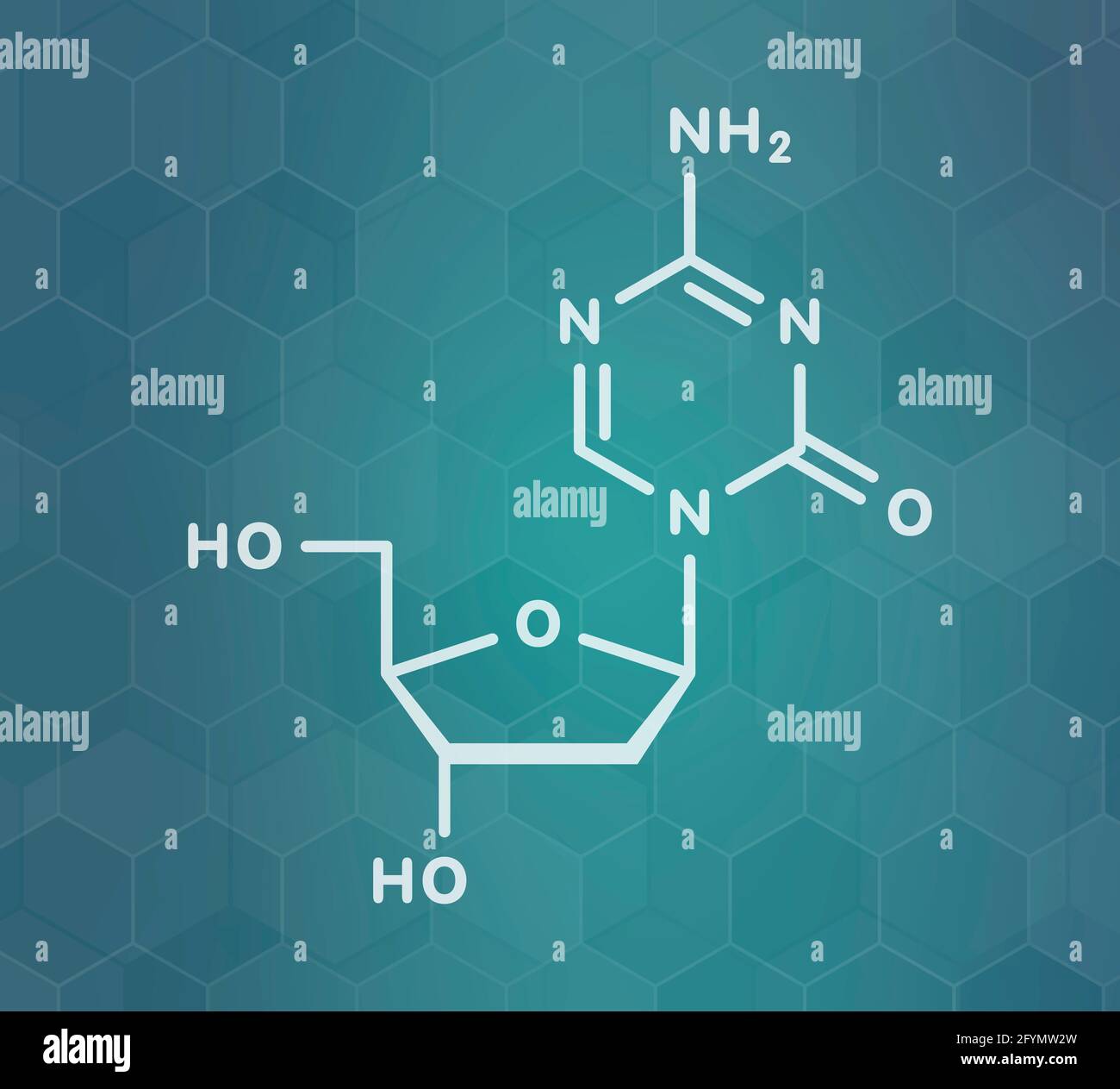 Decitabine drug molecule, illustration Stock Photo