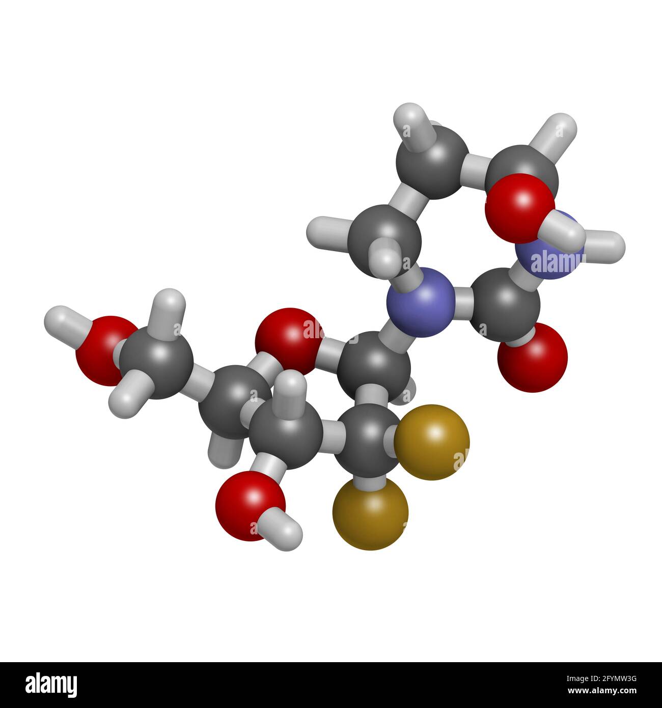 Cedazuridine drug molecule, illustration Stock Photo